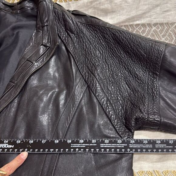 (P2) F.ORTIZ, creation Vintage 80s goatskin jacket in‎ black oversized - Picture 7 of 15